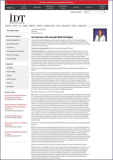 Thumbnail IDT An Interview with exocad’s Beth Collington
